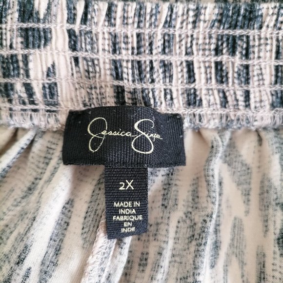 Jessica Simpson Womens Black Brown Leopard Print Tie Waist Capri Pant Size 2X - Picture 5 of 7